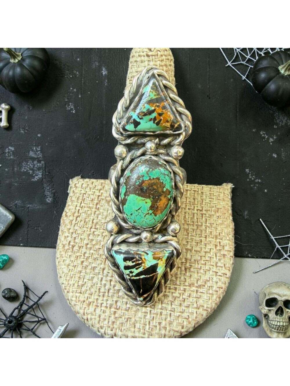 Blackjack Statement Crawler Ring- 8 - Native Troy Laner